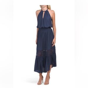 Ramy Brook Deep Blue Halter Dress